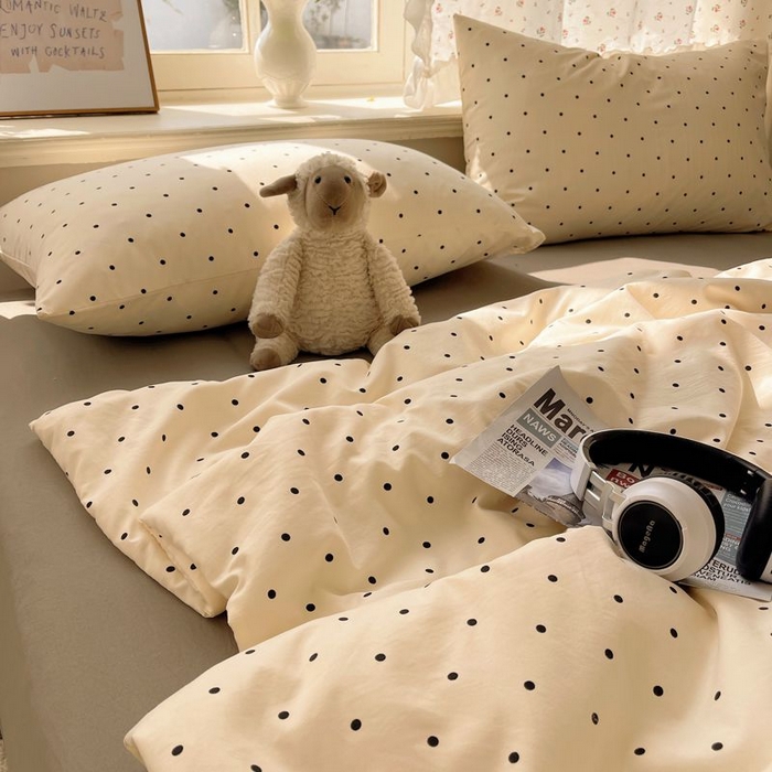 91家纺网 家纺一手货源 找家纺 繁花家居 2025新款AA版水洗棉超软夏被直播热款 波点旋律-白