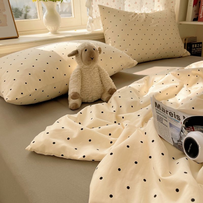 91家纺网 家纺一手货源 找家纺 繁花家居 2025新款AA版水洗棉超软夏被直播热款 波点旋律-白