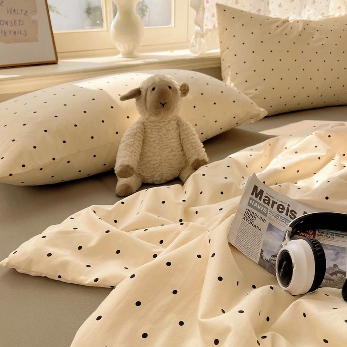 91家纺网 家纺一手货源 找家纺 繁花家居 2025新款AA版水洗棉超软夏被直播热款 波点旋律-白