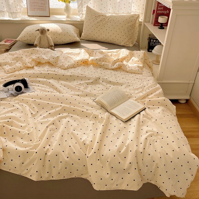 91家纺网 家纺一手货源 找家纺 繁花家居 2025新款AA版水洗棉超软夏被直播热款 波点旋律-白