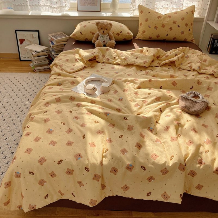 91家纺网 家纺一手货源 找家纺 繁花家居 2025新款AA版水洗棉超软夏被直播热款 黄油小熊