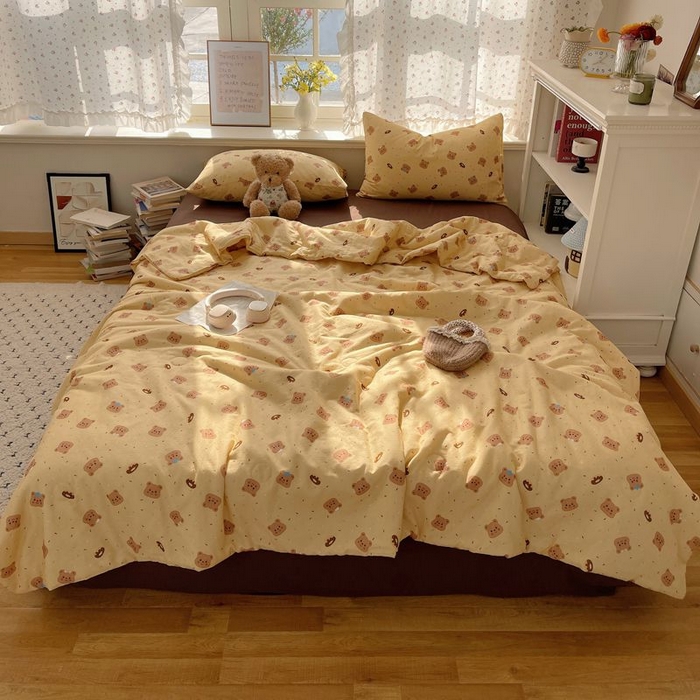 91家纺网 家纺一手货源 找家纺 繁花家居 2025新款AA版水洗棉超软夏被直播热款 黄油小熊