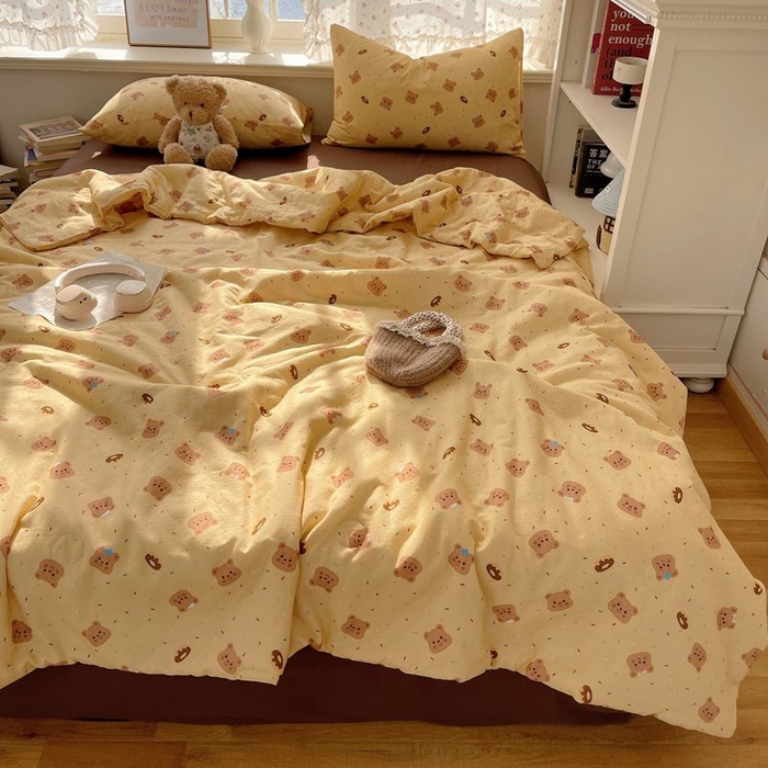 91家纺网 家纺一手货源 找家纺 繁花家居 2025新款AA版水洗棉超软夏被直播热款 黄油小熊