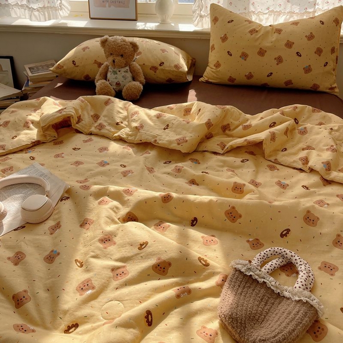 91家纺网 家纺一手货源 找家纺 繁花家居 2025新款AA版水洗棉超软夏被直播热款 黄油小熊