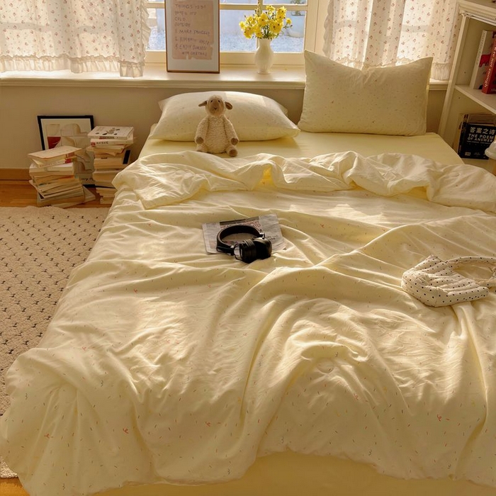 91家纺网 家纺一手货源 找家纺 繁花家居 2025新款AA版水洗棉超软夏被直播热款 星点斑斓