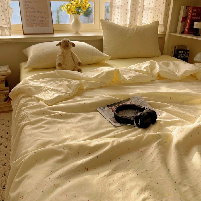 91家纺网 家纺一手货源 找家纺 繁花家居 2025新款AA版水洗棉超软夏被直播热款 星点斑斓