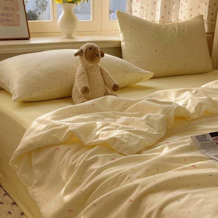 91家纺网 家纺一手货源 找家纺 繁花家居 2025新款AA版水洗棉超软夏被直播热款 星点斑斓