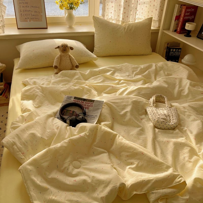 91家纺网 家纺一手货源 找家纺 繁花家居 2025新款AA版水洗棉超软夏被直播热款 星点斑斓