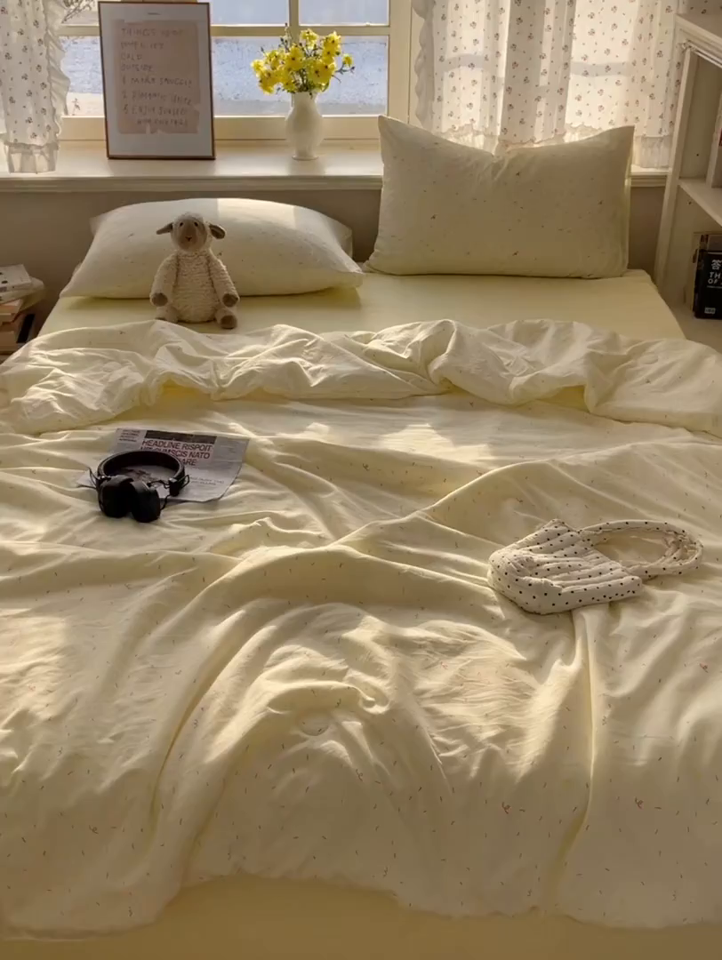 91家纺网 家纺一手货源 找家纺 繁花家居 2025新款AA版水洗棉超软夏被直播热款 星点斑斓