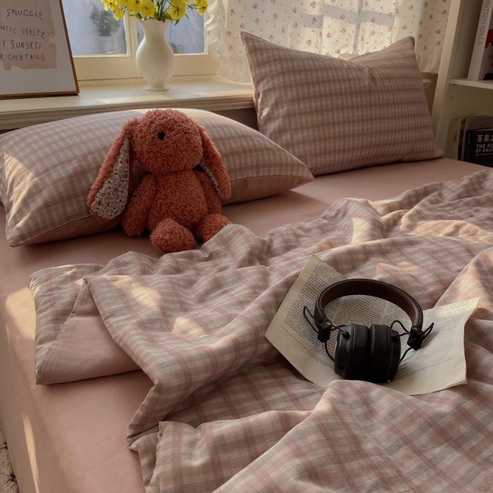 91家纺网 家纺一手货源 找家纺 繁花家居 2025新款AA版水洗棉超软夏被直播热款 烟雾粉