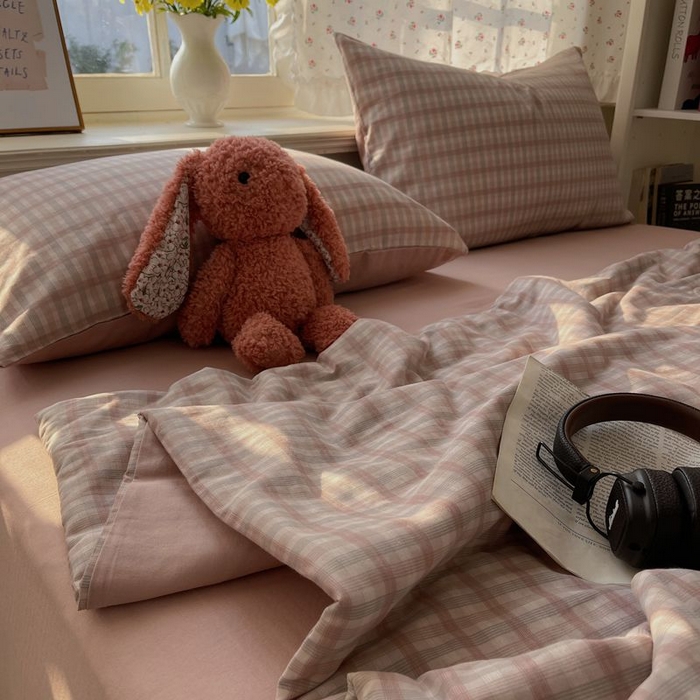 91家纺网 家纺一手货源 找家纺 繁花家居 2025新款AA版水洗棉超软夏被直播热款 烟雾粉