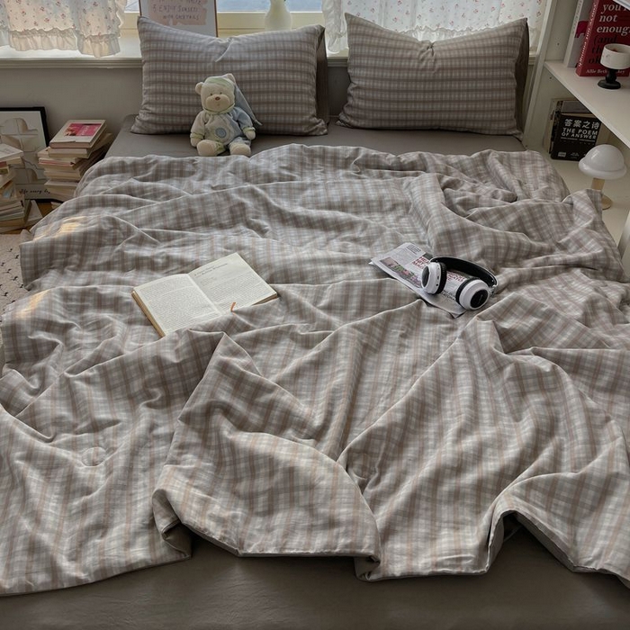 91家纺网 家纺一手货源 找家纺 繁花家居 2025新款AA版水洗棉超软夏被直播热款 烟雾灰