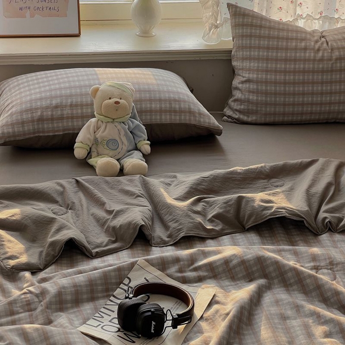 91家纺网 家纺一手货源 找家纺 繁花家居 2025新款AA版水洗棉超软夏被直播热款 烟雾灰