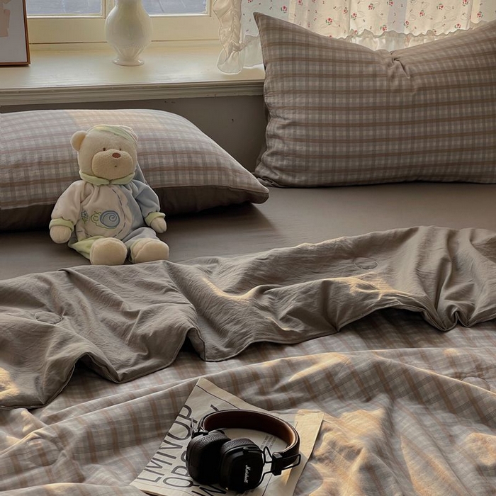 91家纺网 家纺一手货源 找家纺 繁花家居 2025新款AA版水洗棉超软夏被直播热款 烟雾灰