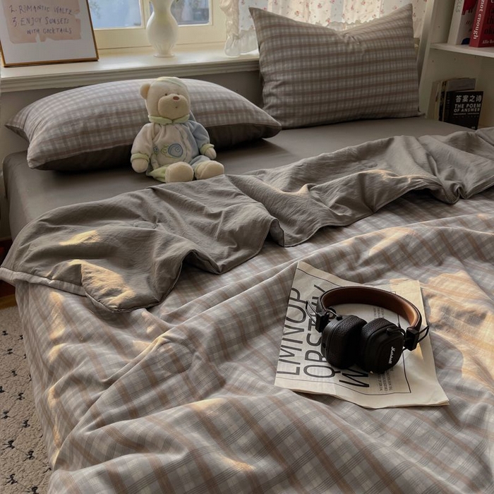 91家纺网 家纺一手货源 找家纺 繁花家居 2025新款AA版水洗棉超软夏被直播热款 烟雾灰