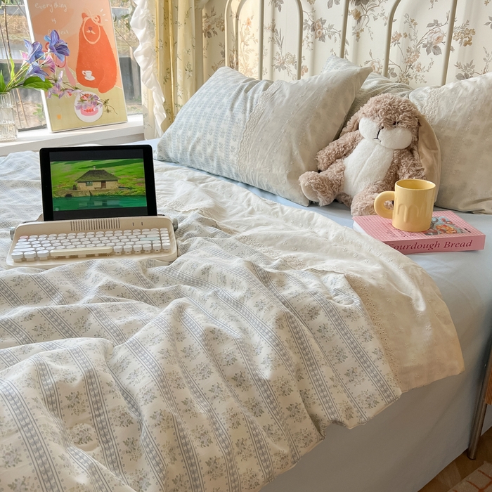 91家纺网 家纺一手货源 找家纺 盼季家纺 2025新款A类夏季夏天蕾丝花边大豆纤维被夏凉被床单四件套空调被 蕾丝花边夏被-素雅