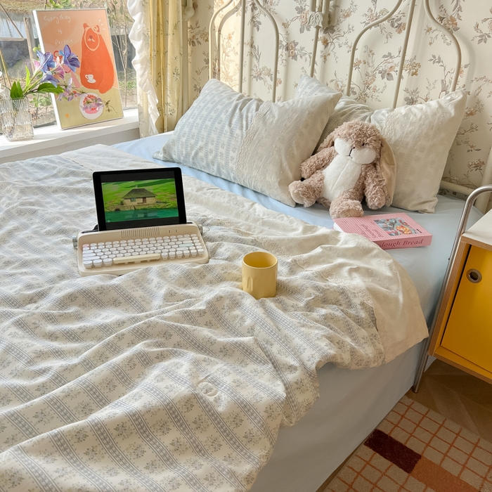 91家纺网 家纺一手货源 找家纺 盼季家纺 2025新款A类夏季夏天蕾丝花边大豆纤维被夏凉被床单四件套空调被 蕾丝花边夏被-素雅