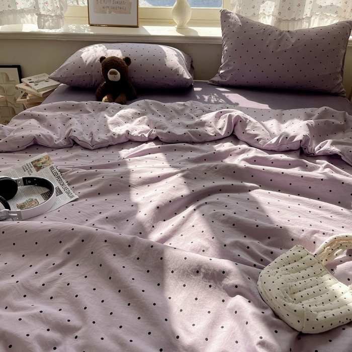 91家纺网 家纺一手货源 找家纺 繁花家居 2025新款AA版水洗棉超软夏被直播热款 波点旋律-紫