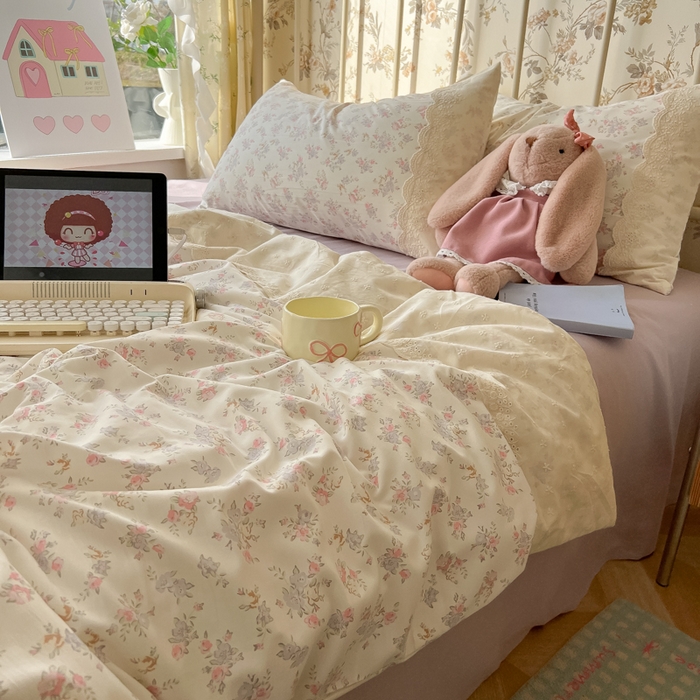 91家纺网 家纺一手货源 找家纺 盼季家纺 2025新款A类夏季夏天蕾丝花边大豆纤维被夏凉被床单四件套空调被 蕾丝花边夏被-紫玲