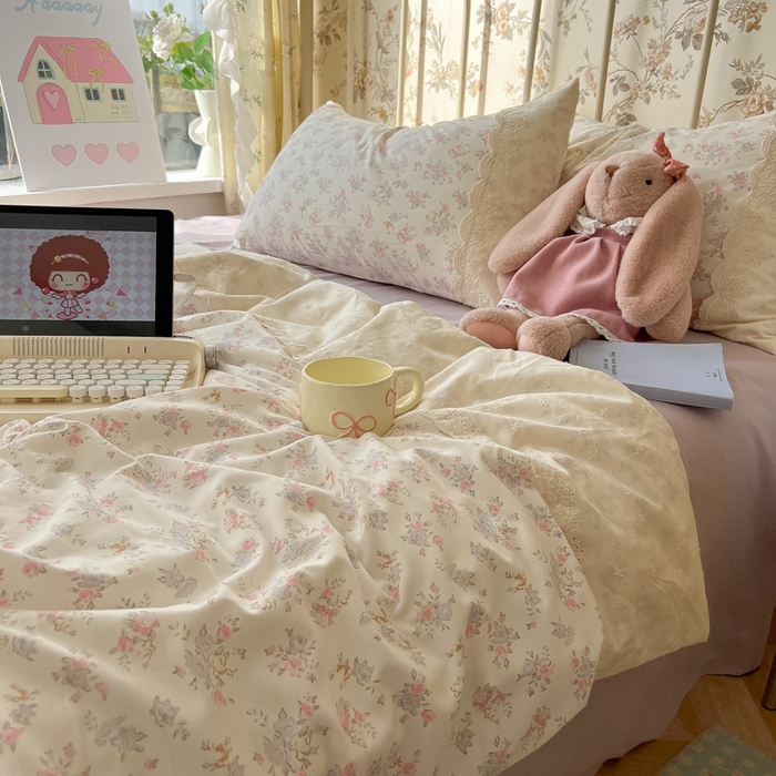 91家纺网 家纺一手货源 找家纺 盼季家纺 2025新款A类夏季夏天蕾丝花边大豆纤维被夏凉被床单四件套空调被 蕾丝花边夏被-紫玲