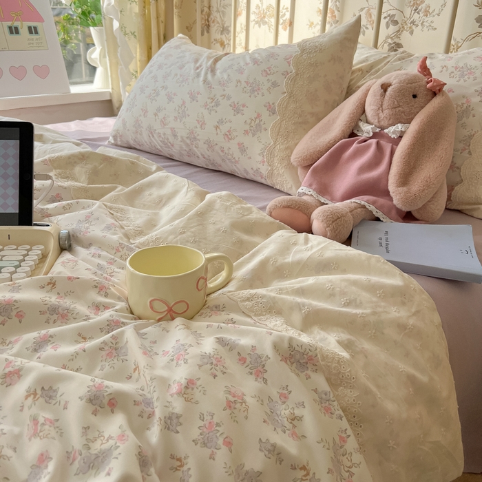 91家纺网 家纺一手货源 找家纺 盼季家纺 2025新款A类夏季夏天蕾丝花边大豆纤维被夏凉被床单四件套空调被 蕾丝花边夏被-紫玲