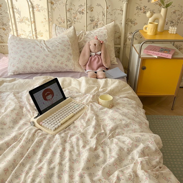 91家纺网 家纺一手货源 找家纺 盼季家纺 2025新款A类夏季夏天蕾丝花边大豆纤维被夏凉被床单四件套空调被 蕾丝花边夏被-紫玲