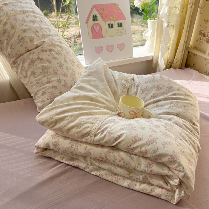 91家纺网 家纺一手货源 找家纺 盼季家纺 2025新款A类夏季夏天蕾丝花边大豆纤维被夏凉被床单四件套空调被 蕾丝花边夏被-紫玲