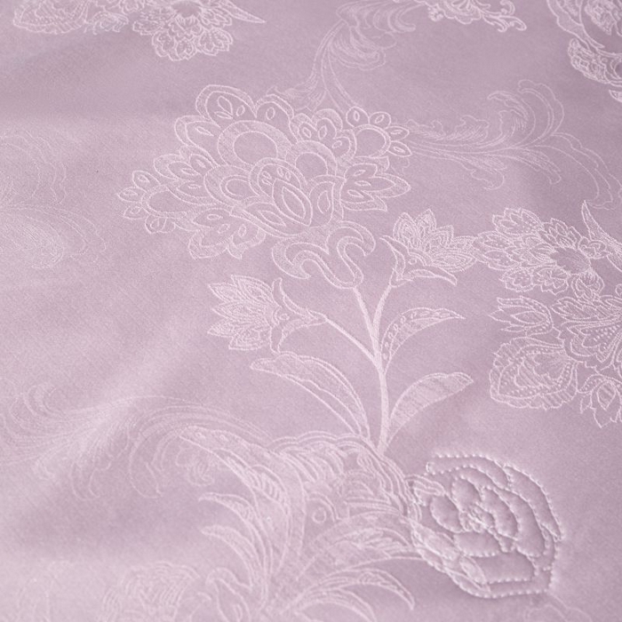 91家纺网 家纺一手货源 找家纺 丽卡家纺 2025新款金银丝提花宽边凯丽夏被四件套 凯丽-紫