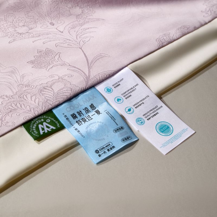 91家纺网 家纺一手货源 找家纺 丽卡家纺 2025新款金银丝提花宽边凯丽夏被四件套 凯丽-紫