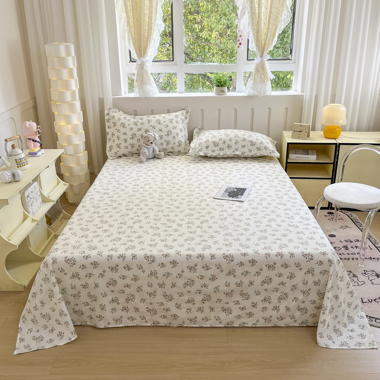 91家纺网 家纺一手货源 找家纺 （总）大吉 2025新款亲肤舒适全棉纯棉喷气小清新印花系列单床单床单单件单品床单