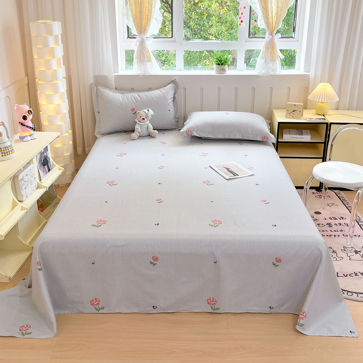 91家纺网 家纺一手货源 找家纺 （总）大吉 2025新款亲肤舒适全棉纯棉喷气小清新印花系列单床单床单单件单品床单