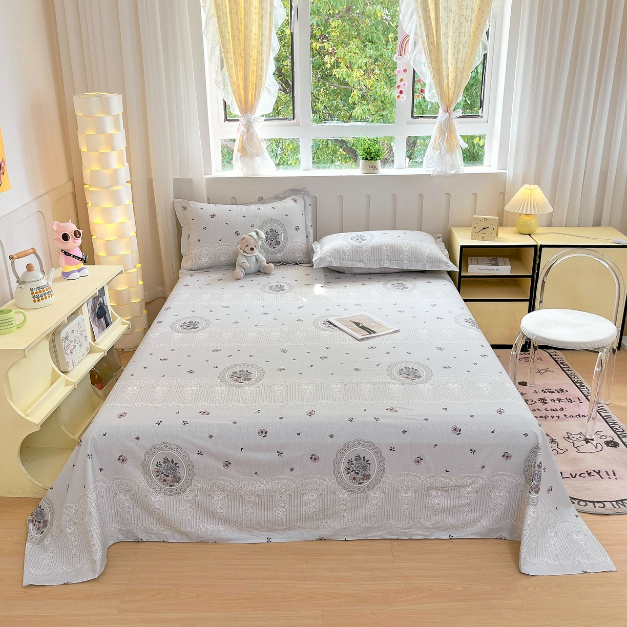 91家纺网 家纺一手货源 找家纺 （总）大吉 2025新款亲肤舒适全棉纯棉喷气小清新印花系列单床单床单单件单品床单