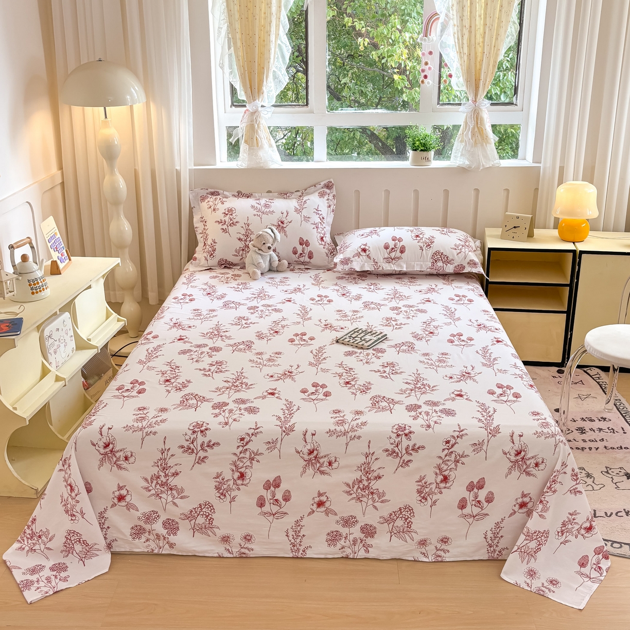 91家纺网 家纺一手货源 找家纺 （总）大吉 2025新款亲肤舒适全棉纯棉喷气小清新印花系列单床单床单单件单品床单