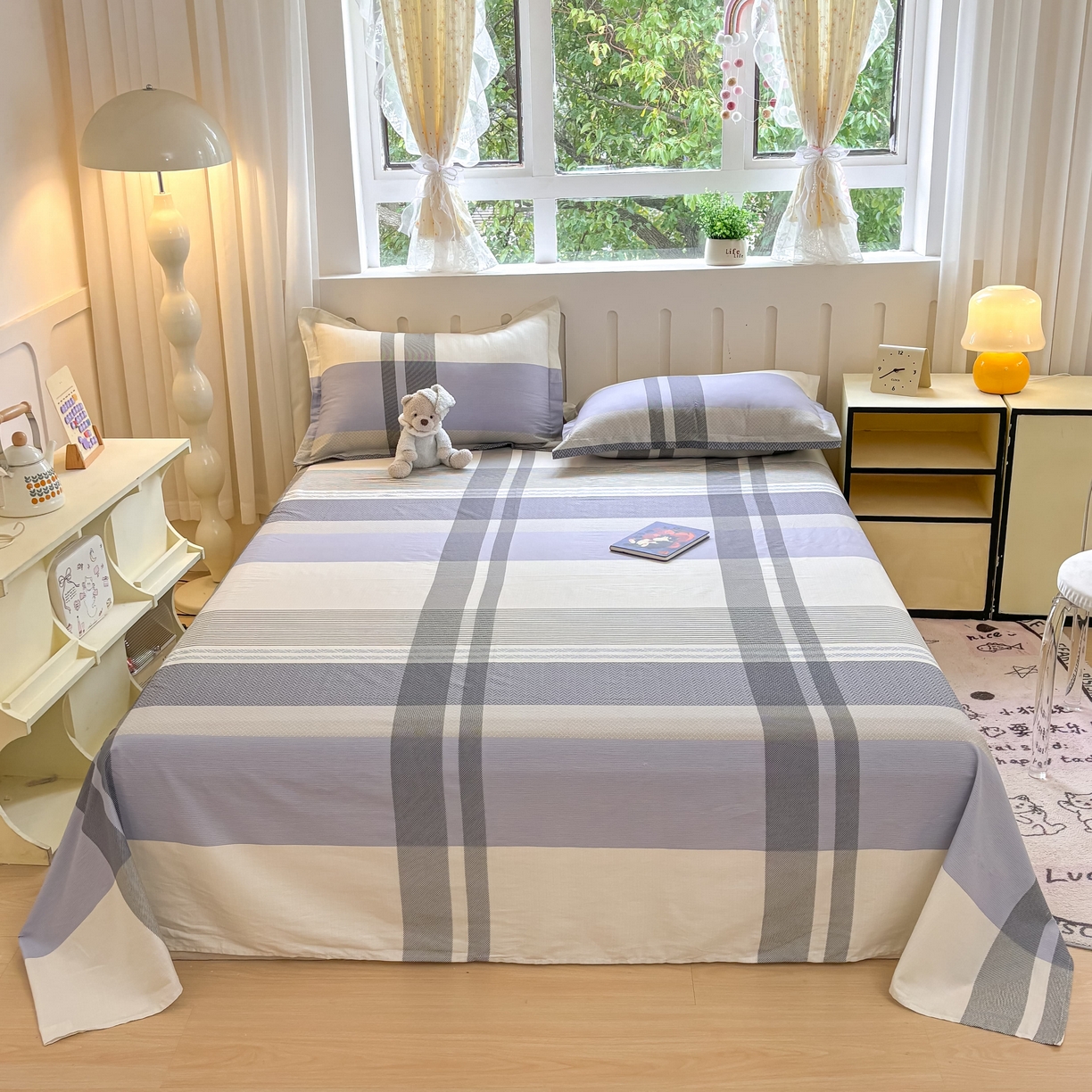 91家纺网 家纺一手货源 找家纺 （总）大吉 2025新款亲肤舒适全棉纯棉喷气小清新印花系列单床单床单单件单品床单