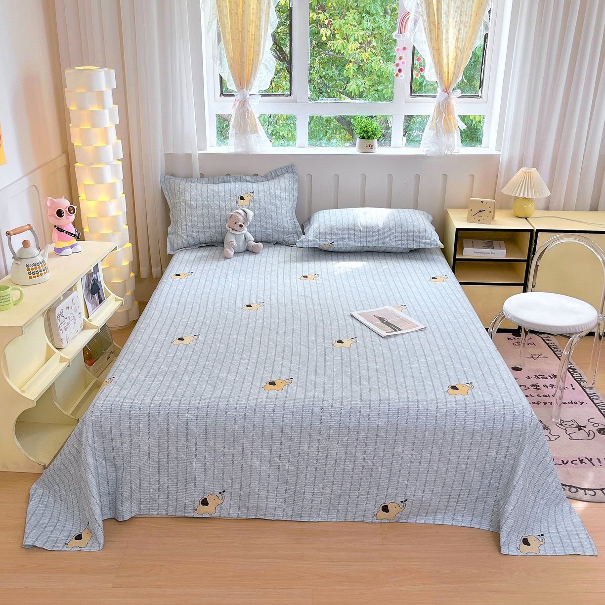 91家纺网 家纺一手货源 找家纺 （总）大吉 2025新款亲肤舒适全棉纯棉喷气小清新印花系列单床单床单单件单品床单