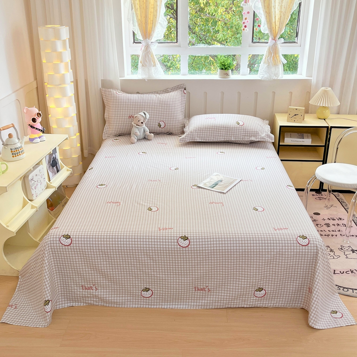 91家纺网 家纺一手货源 找家纺 （总）大吉 2025新款亲肤舒适全棉纯棉喷气小清新印花系列单床单床单单件单品床单