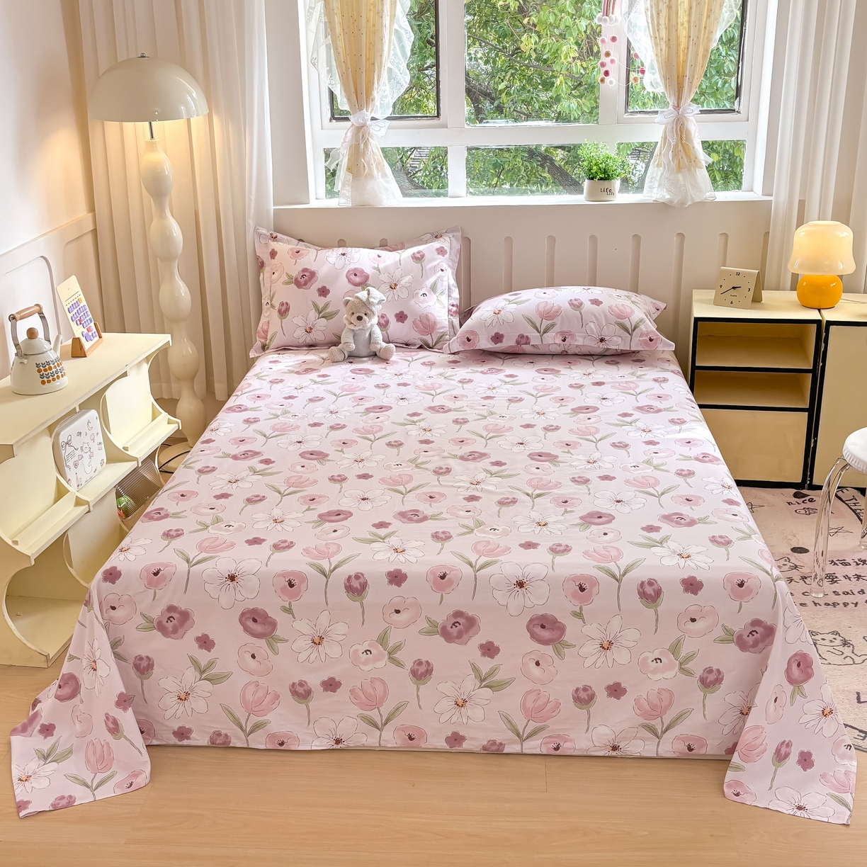 91家纺网 家纺一手货源 找家纺 （总）大吉 2025新款亲肤舒适全棉纯棉喷气小清新印花系列单床单床单单件单品床单