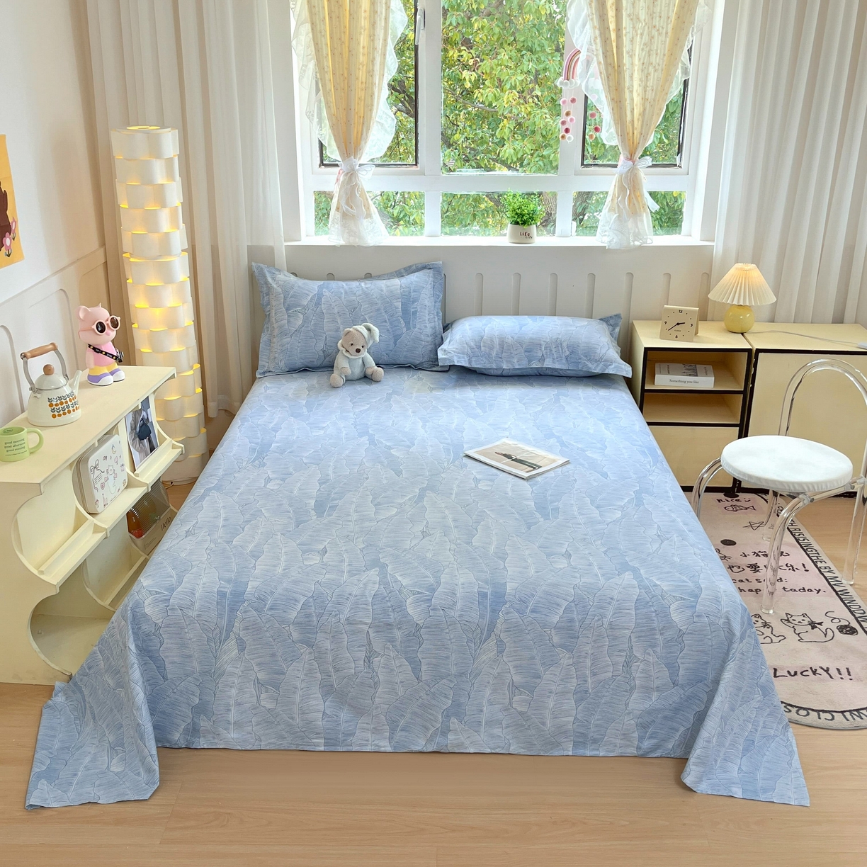 91家纺网 家纺一手货源 找家纺 （总）大吉 2025新款亲肤舒适全棉纯棉喷气小清新印花系列单床单床单单件单品床单