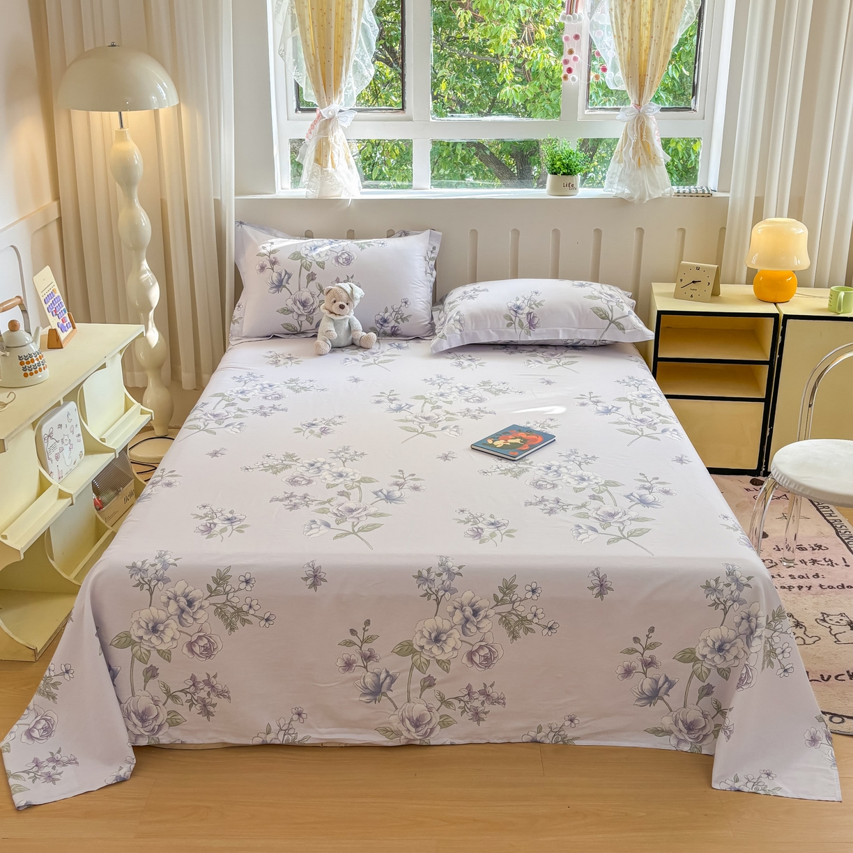 91家纺网 家纺一手货源 找家纺 （总）大吉 2025新款亲肤舒适全棉纯棉喷气小清新印花系列单床单床单单件单品床单