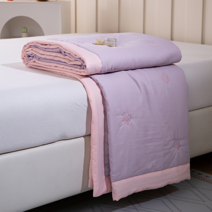 晨晨家纺 2025新款A类莱赛尔天丝刺绣款夏被系列 单夏被 皇冠-魅影紫