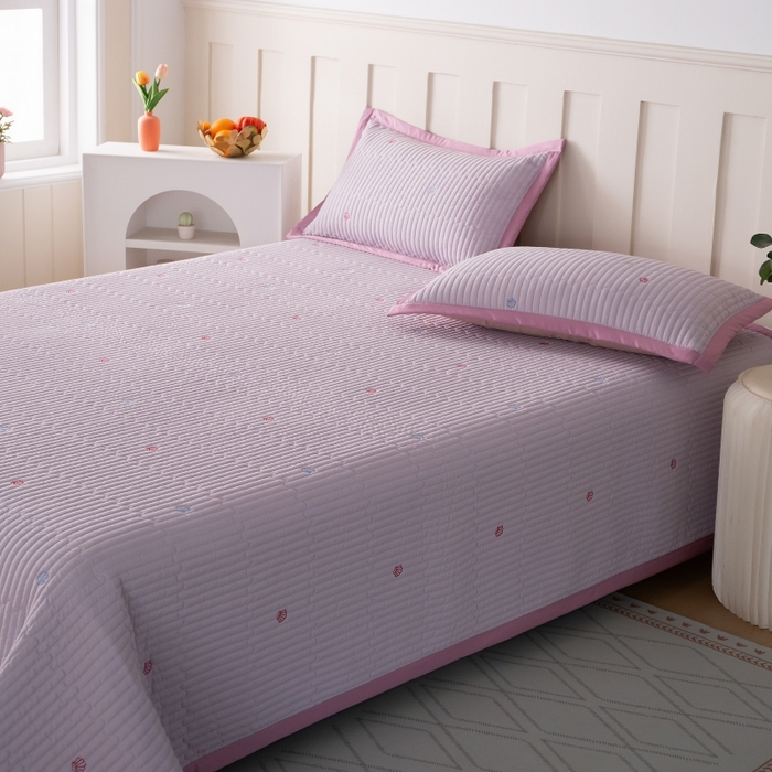 91家纺网 家纺一手货源 找家纺 晨晨家纺 2025新款A类莱赛尔天丝刺绣款夏被系列 单夏被 皇冠-魅影紫