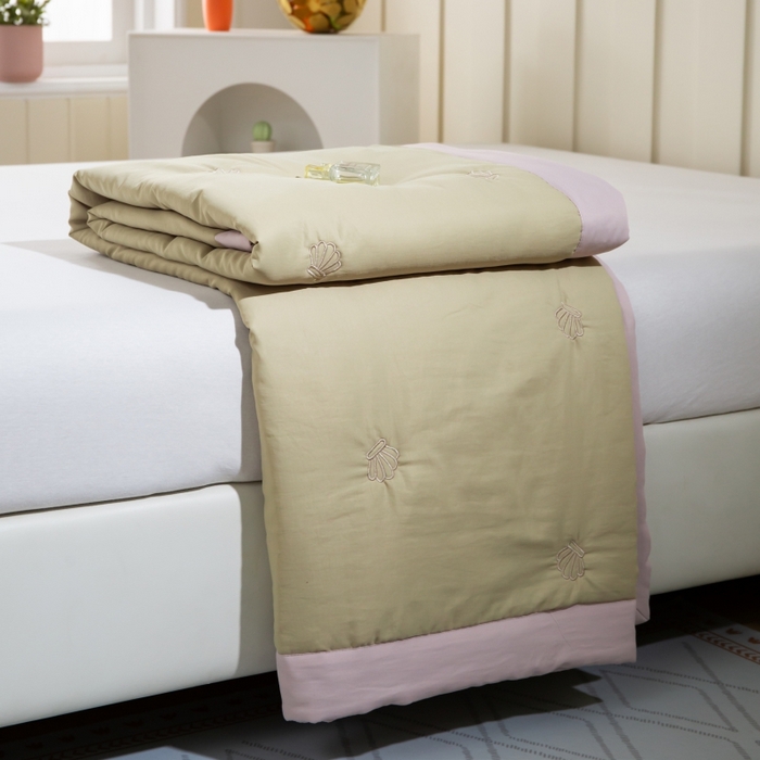 晨晨家纺 2025新款A类莱赛尔天丝刺绣款夏被系列 单夏被 皇冠-抹茶绿