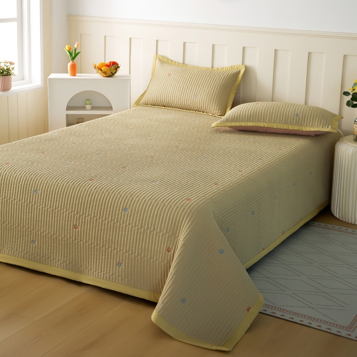 91家纺网 家纺一手货源 找家纺 晨晨家纺 2025新款A类莱赛尔天丝刺绣款夏被系列 单夏被 皇冠-抹茶绿