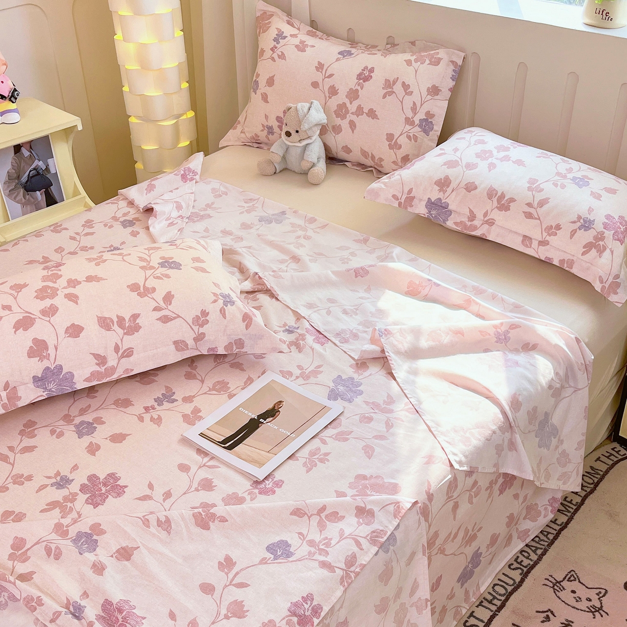 91家纺网 家纺一手货源 找家纺 大吉 2025新款亲肤舒适全棉纯棉喷气小清新印花系列单床单床单单件单品床单 春日