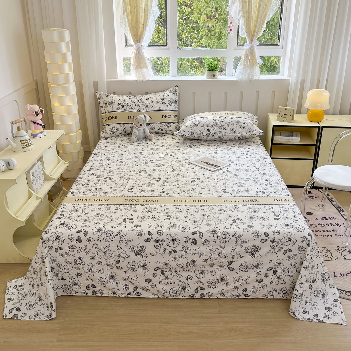 大吉 2025新款亲肤舒适全棉纯棉喷气小清新印花系列单床单床单单件单品床单 赫本