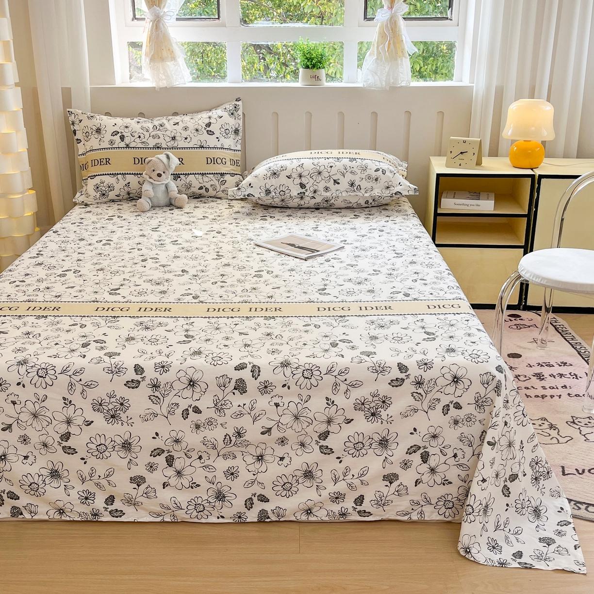 91家纺网 家纺一手货源 找家纺 大吉 2025新款亲肤舒适全棉纯棉喷气小清新印花系列单床单床单单件单品床单 赫本