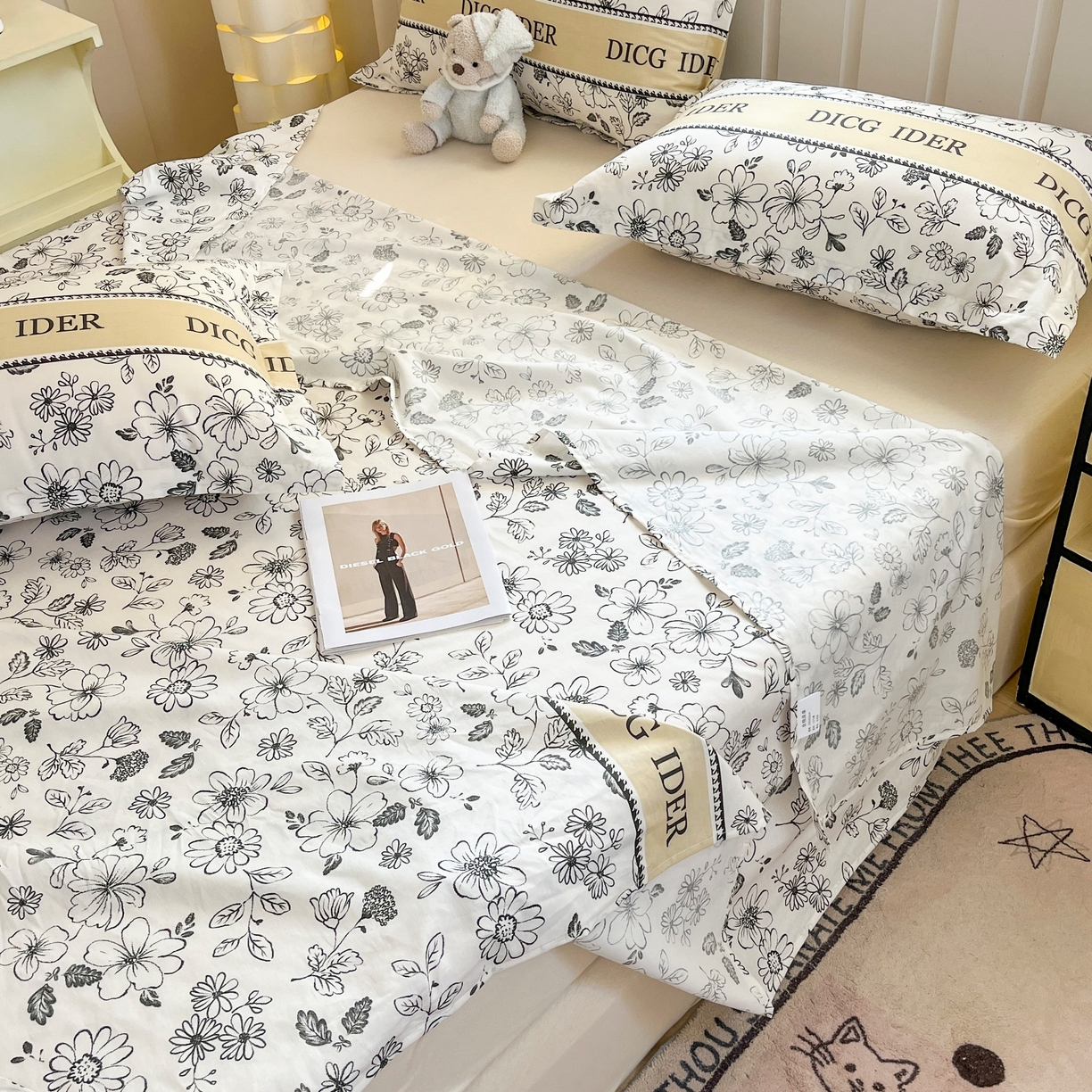 91家纺网 家纺一手货源 找家纺 大吉 2025新款亲肤舒适全棉纯棉喷气小清新印花系列单床单床单单件单品床单 赫本