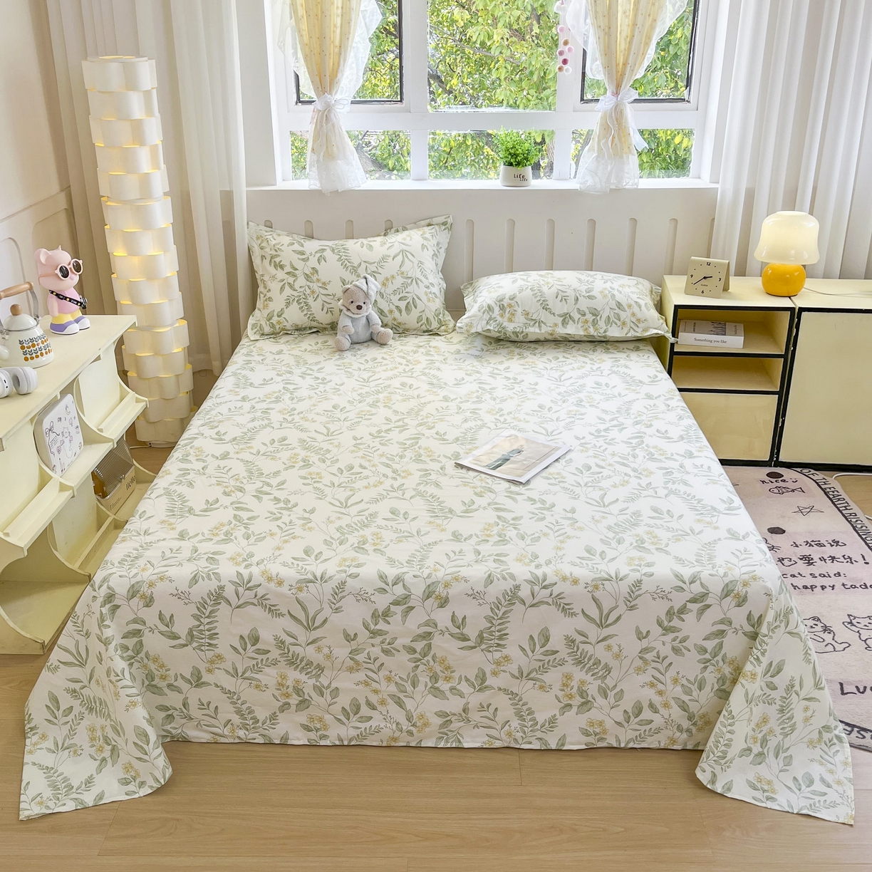 大吉 2025新款亲肤舒适全棉纯棉喷气小清新印花系列单床单床单单件单品床单 花间