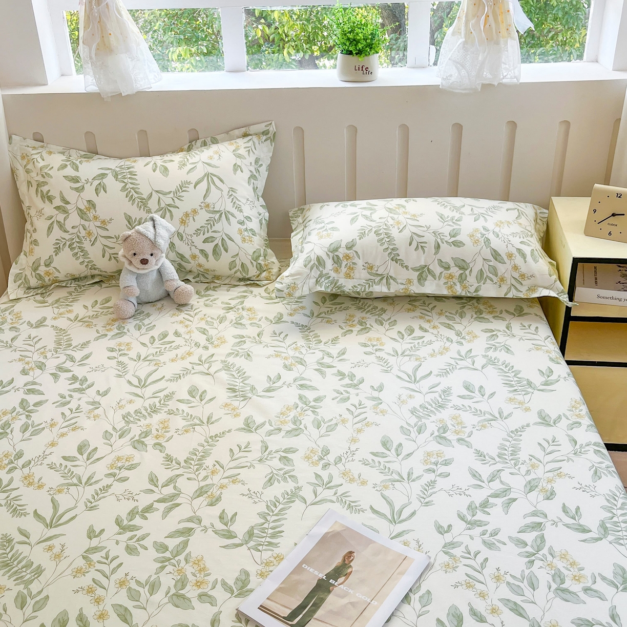 91家纺网 家纺一手货源 找家纺 大吉 2025新款亲肤舒适全棉纯棉喷气小清新印花系列单床单床单单件单品床单 花间