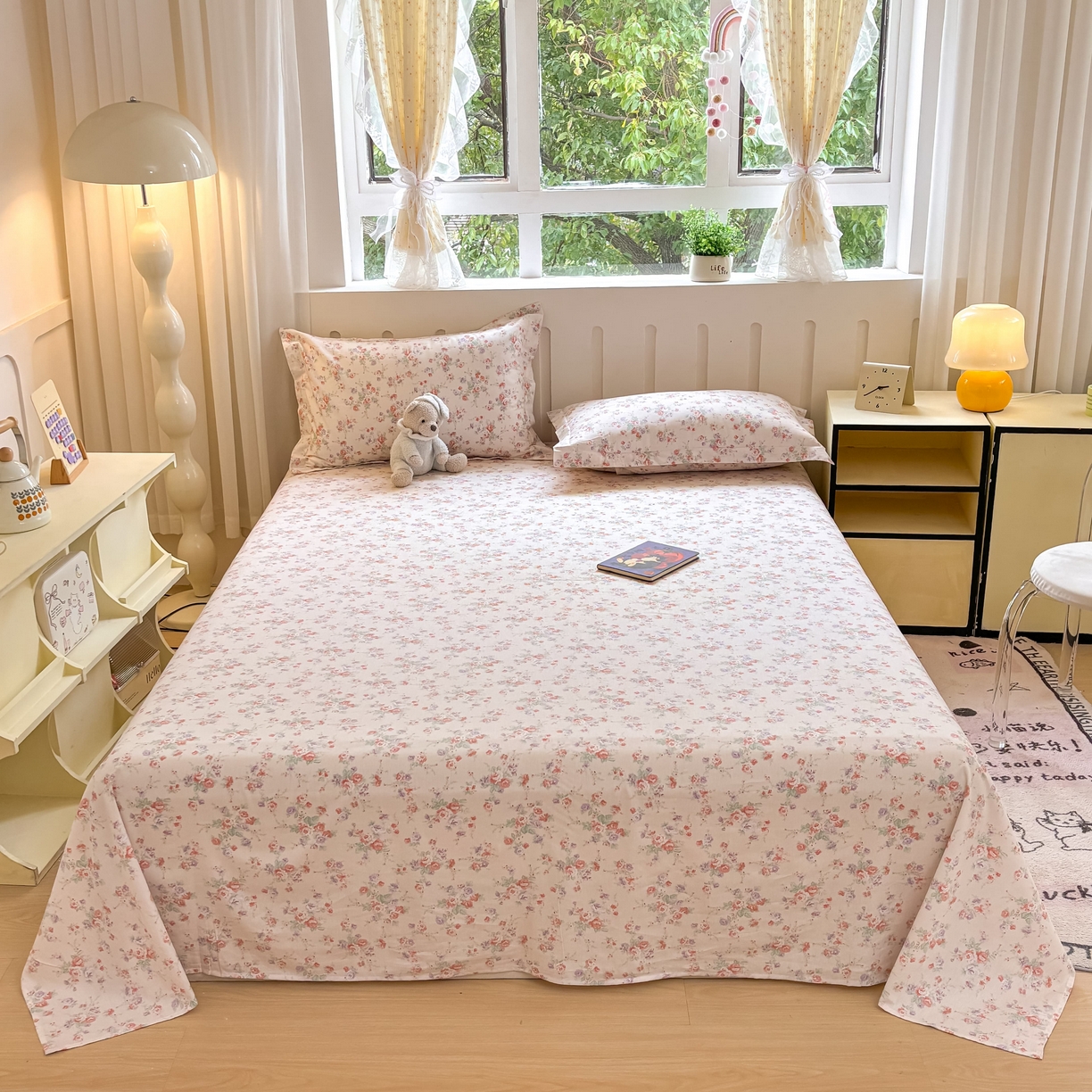 大吉 2025新款亲肤舒适全棉纯棉喷气小清新印花系列单床单床单单件单品床单 花语蔷薇